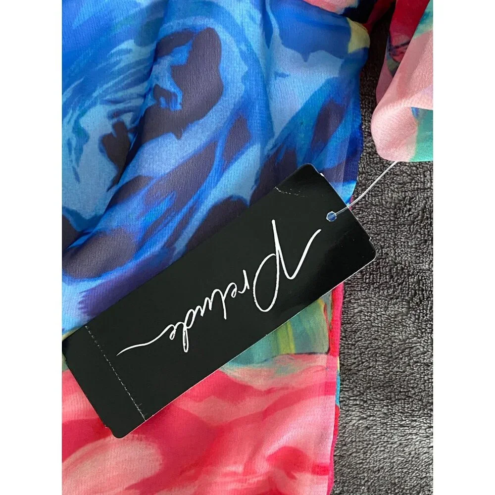 NEW Prelude Womens Floral Blouse 3/4 Sleeve Scoop Neck Pullover Top S - Picture 12 of 12